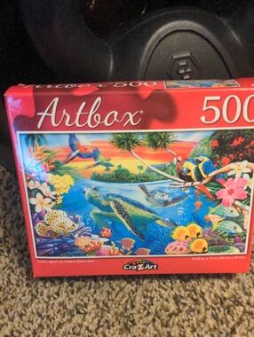 500-Piece Tropical Marine Sea Puzzle Turtles Parrots Fish Coral Flowers Scenery